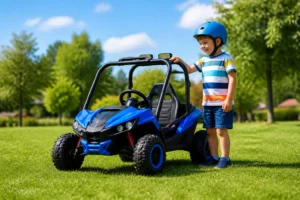 Petit aventurier et son buggy electrique