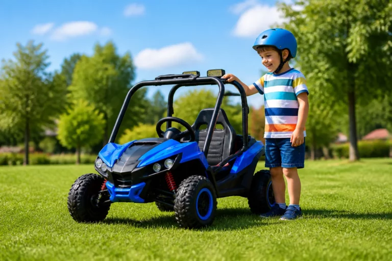 Petit aventurier et son buggy electrique