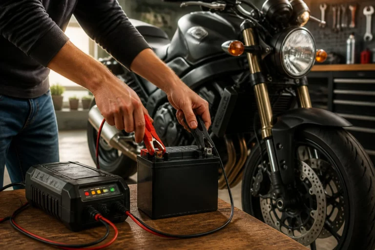 Recharge de batterie de moto