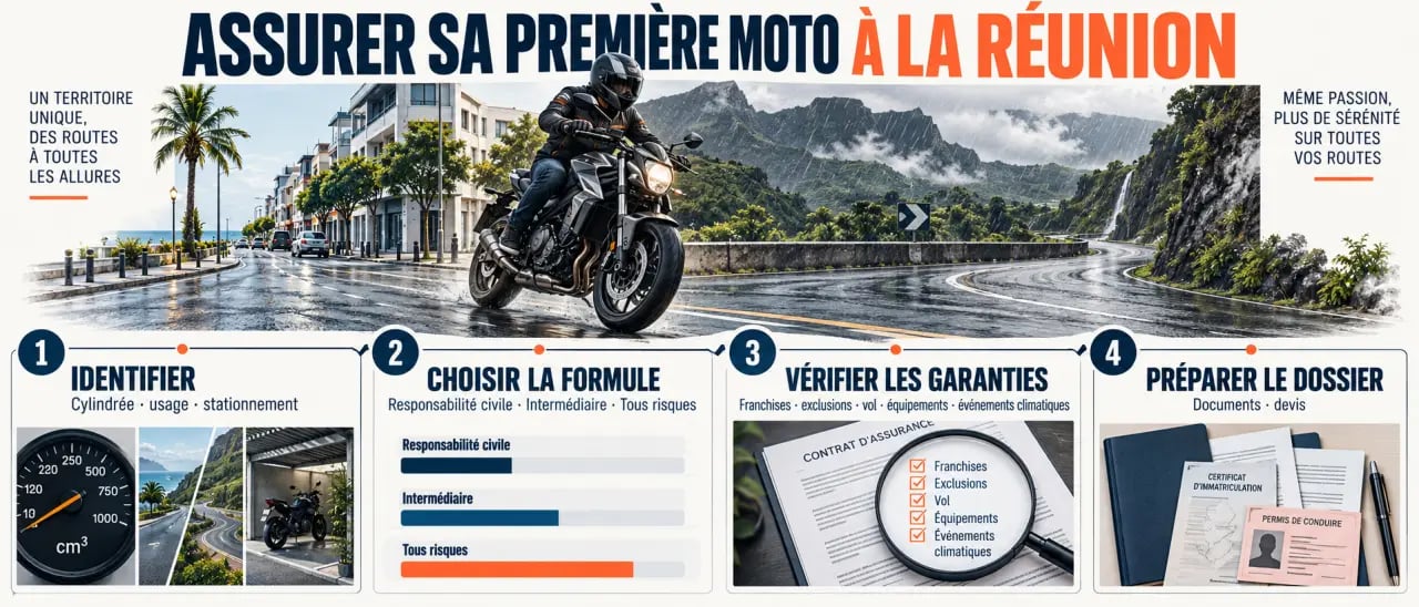 Parcours pour bien assurer sa première moto à La Réunion