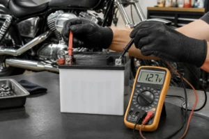 Verification de la batterie de moto