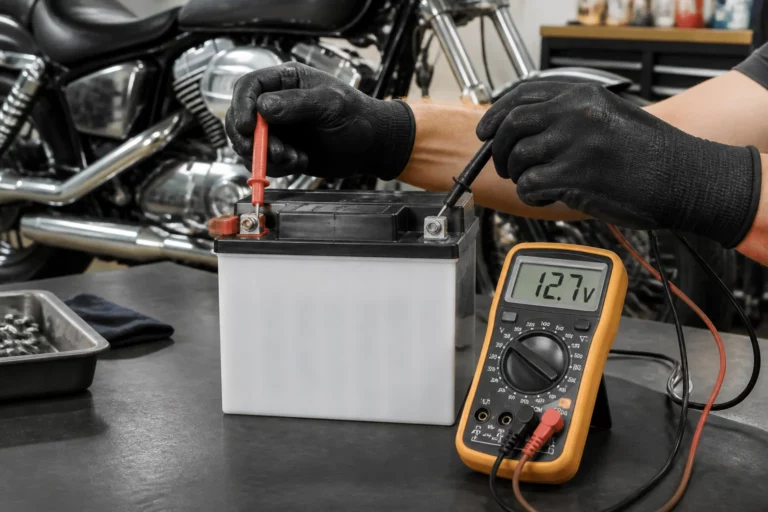 Verification de la batterie de moto